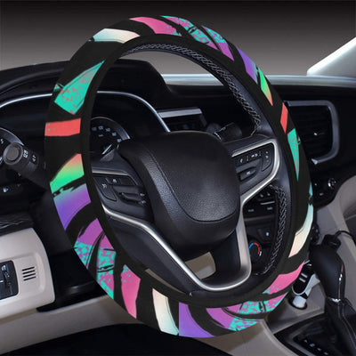 Colorful Abstract Zig Zag Steering Wheel Cover