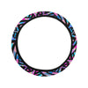 Blue Pink Abstract Tribal Steering Wheel Cover