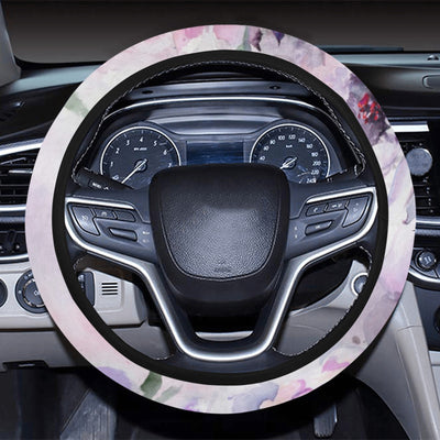 Blue Floral Steering Wheel Cover