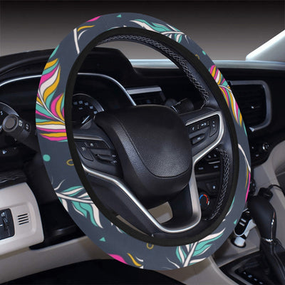 Colorful Feathers Steering Wheel Cover