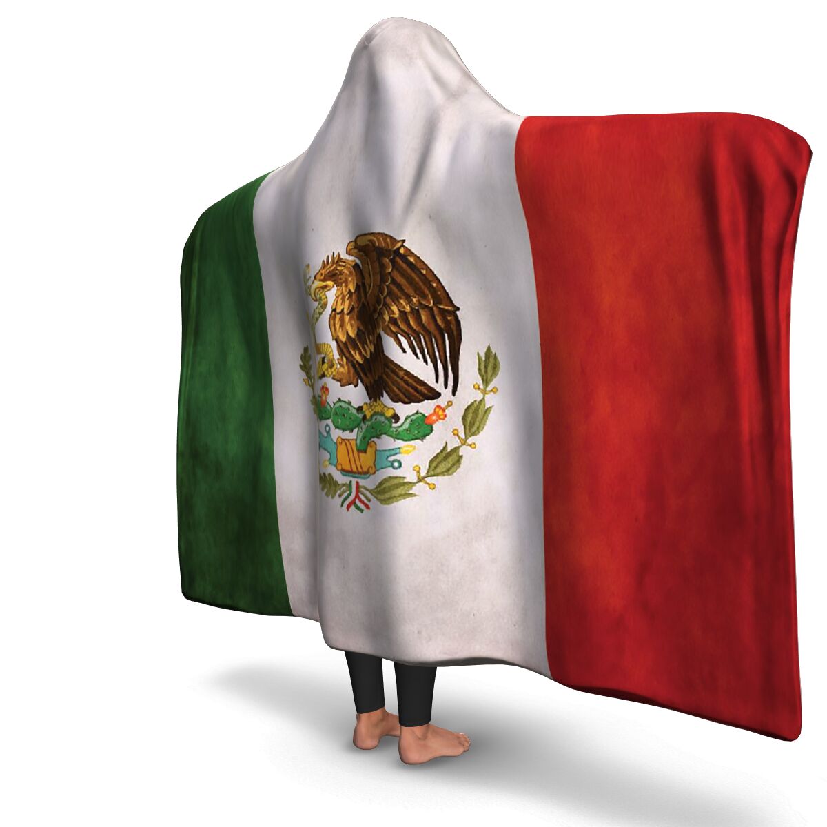 Sub Mexican Flag Hooded Blanket