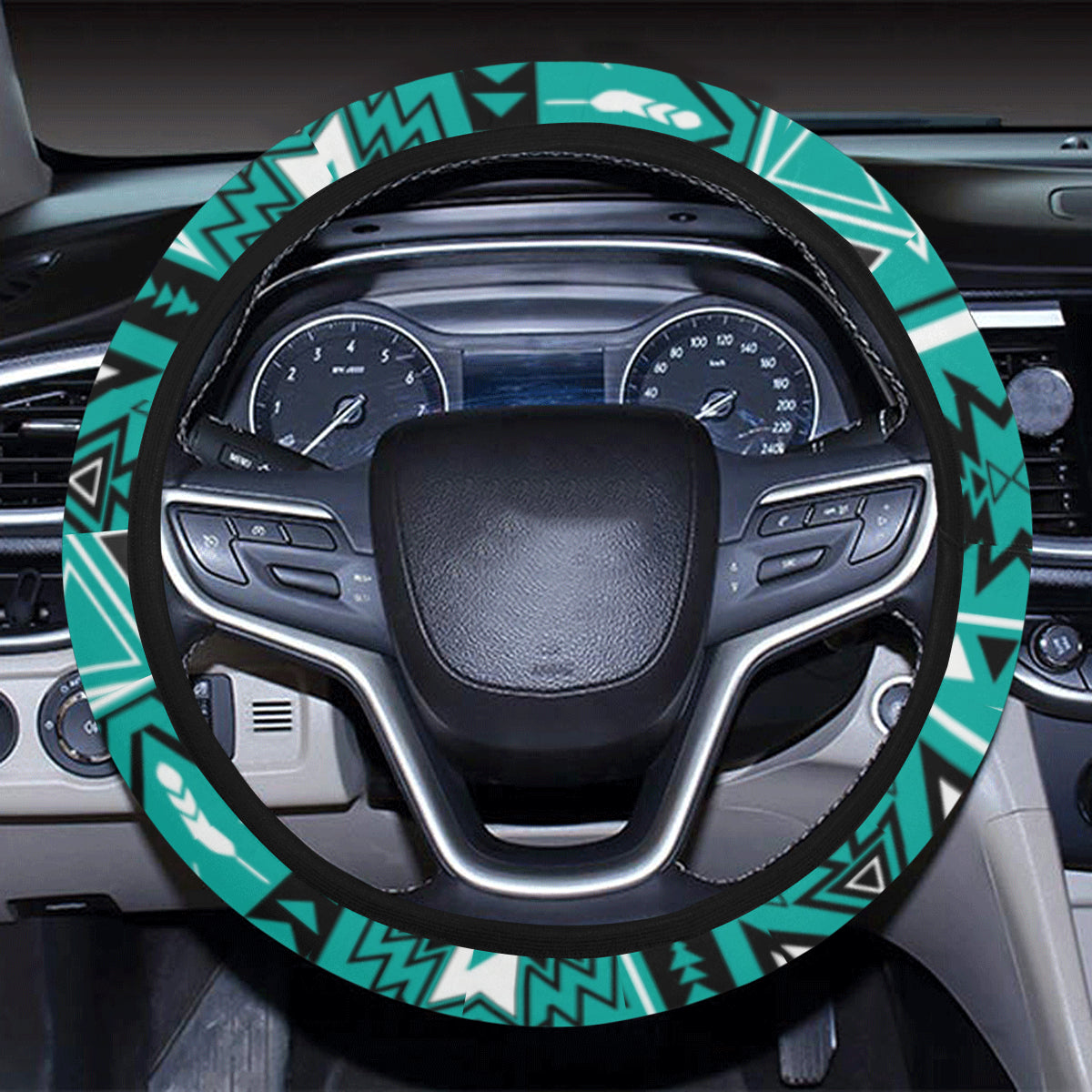 Teal Ethnic Steering Wheel Cover