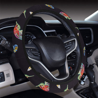 Colorful Hummingbirds & Feathers Steering Wheel Cover