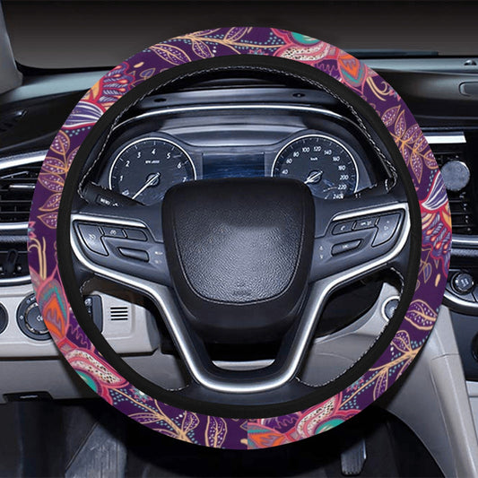 Red Persian Print Steering Wheel Cover