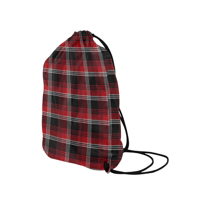 Red Plaid Drawstring Bag