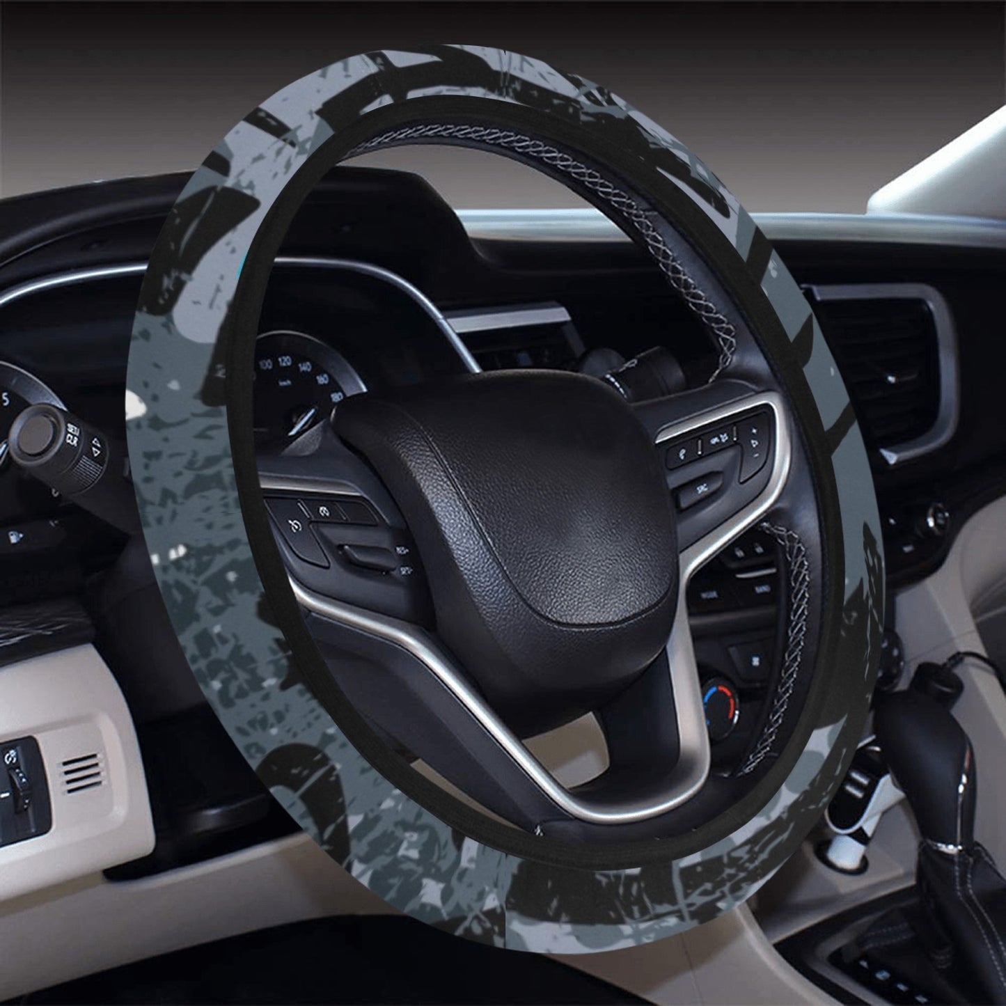 Blue Graffiti Steering Wheel Cover