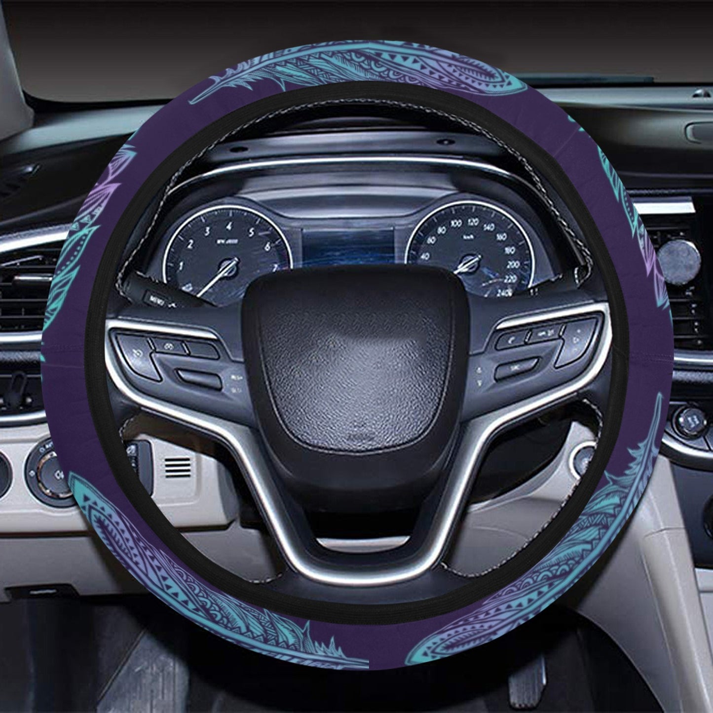 Neon Feather Steering Wheel Cover
