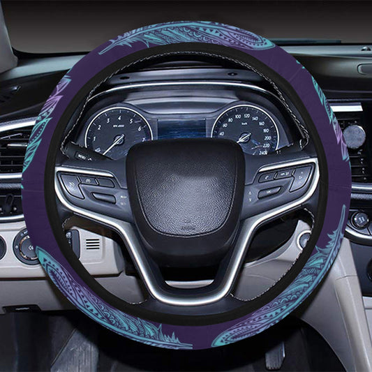 Neon Feather Steering Wheel Cover