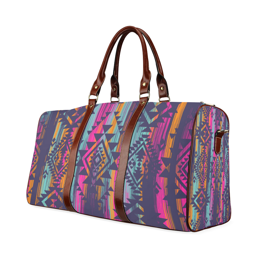 Colorful Boho Chic Bohemian Aztec Streaks Travel Bag