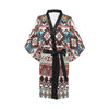 Brown Boho Chic Bohemian Aztec Kimono Robe