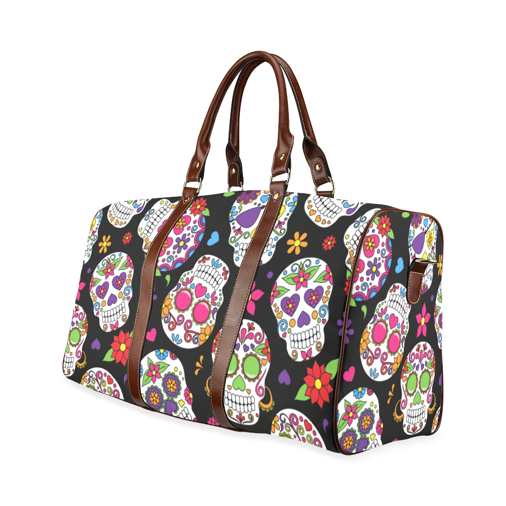 Colorful Sugar Skulls Travel Bag