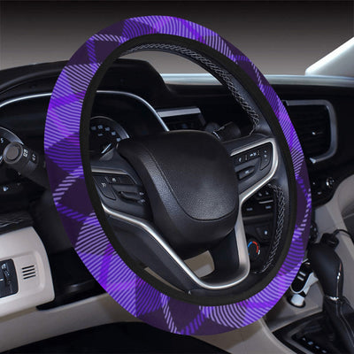 Purple Plaid Steering Wheel Cover