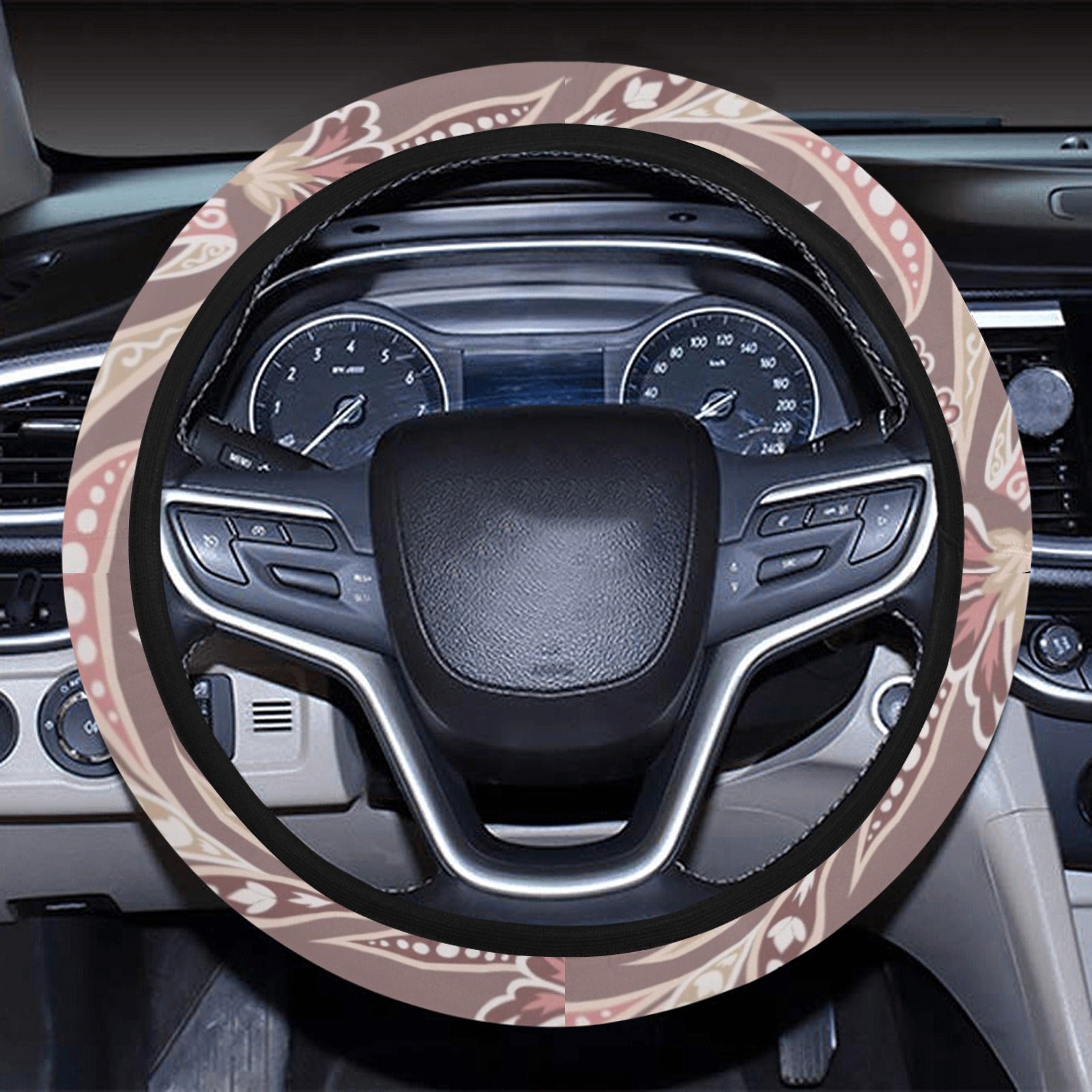 Elegant Floral Decor Steering Wheel Cover