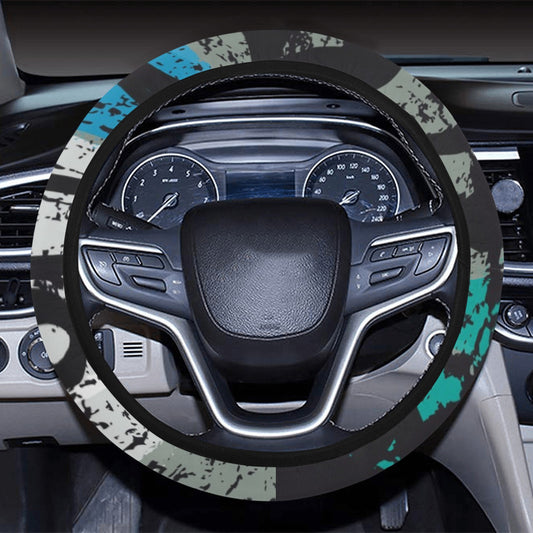 Grey Blue Abstract Steering Wheel Cover