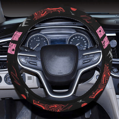 Pink Red Lips Steering Wheel Cover