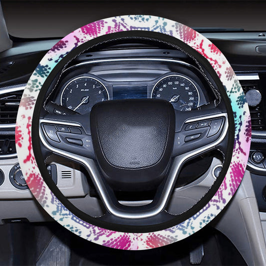 Colorful Snake Skin Print Steering Wheel Cover