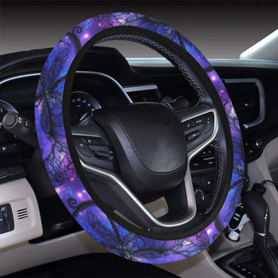 Purple Dragonfly Decor Steering Wheel Cover