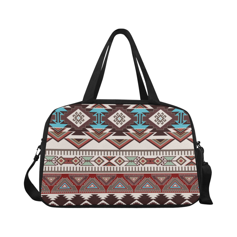 Brown Boho Chic Aztec Fitness Bag Fitness