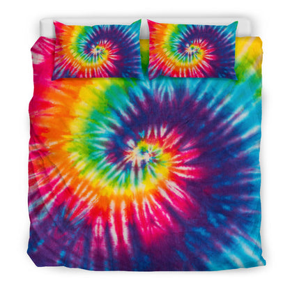 Colorful Tie Dye Print Spiral Bedding Set