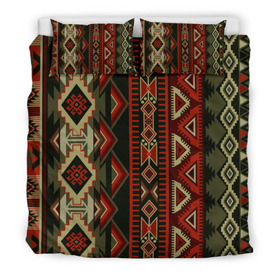 Red & Brown Boho Aztec Bedding Set