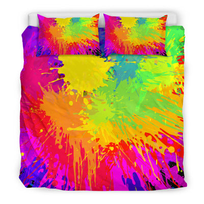 Colorful Paint Splatter Abstract Art Bedding Set