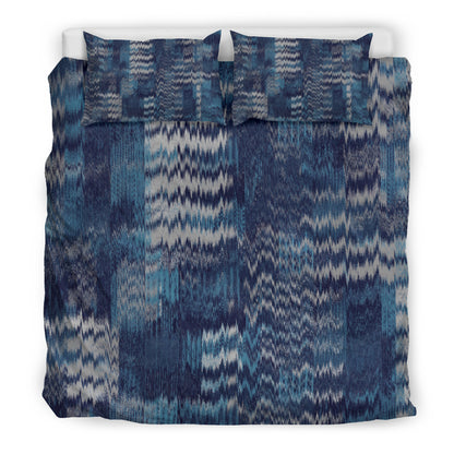 Blue Distorted Abstract Bedding Set