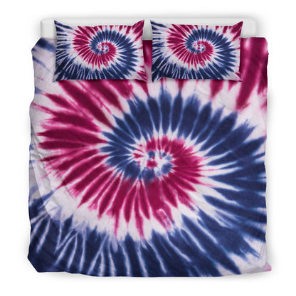 Red, White & Blue Tie Dye Print Bedding Set