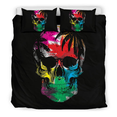 Colorful Tropical Skull Bedding Set