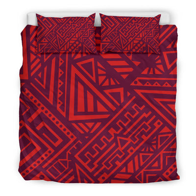 Red Tribal Polynesian Bedding Set