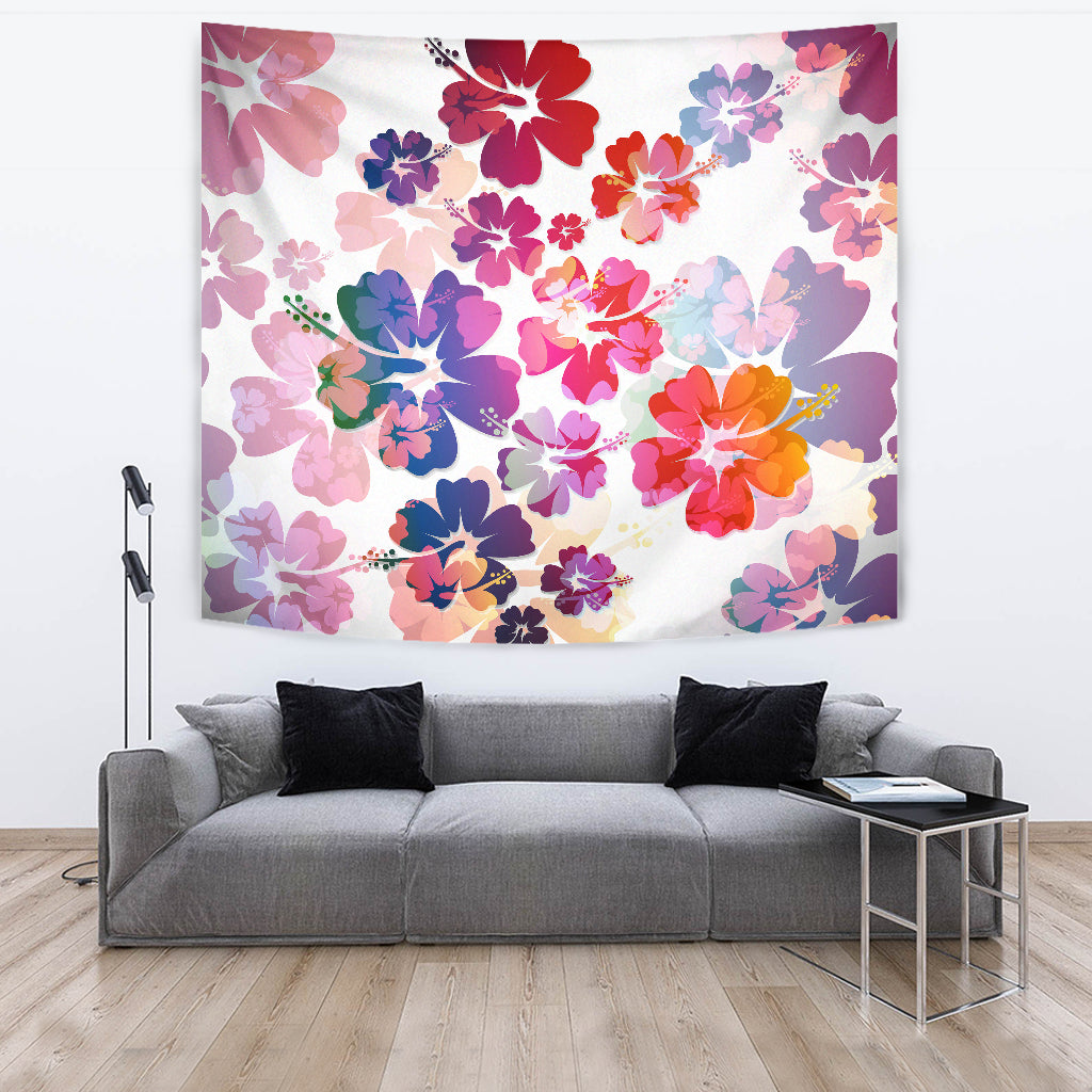 Colorful Aloha Flowers Wall Tapestry