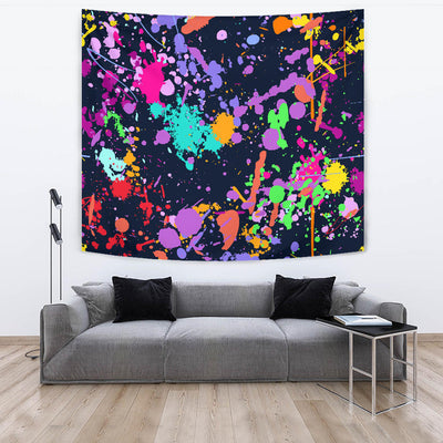 Colorful Paint Drip Abstract Art Wall Tapestry