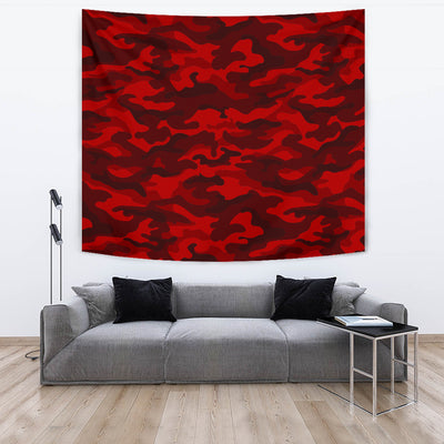 Red Camouflage Wall Tapestry