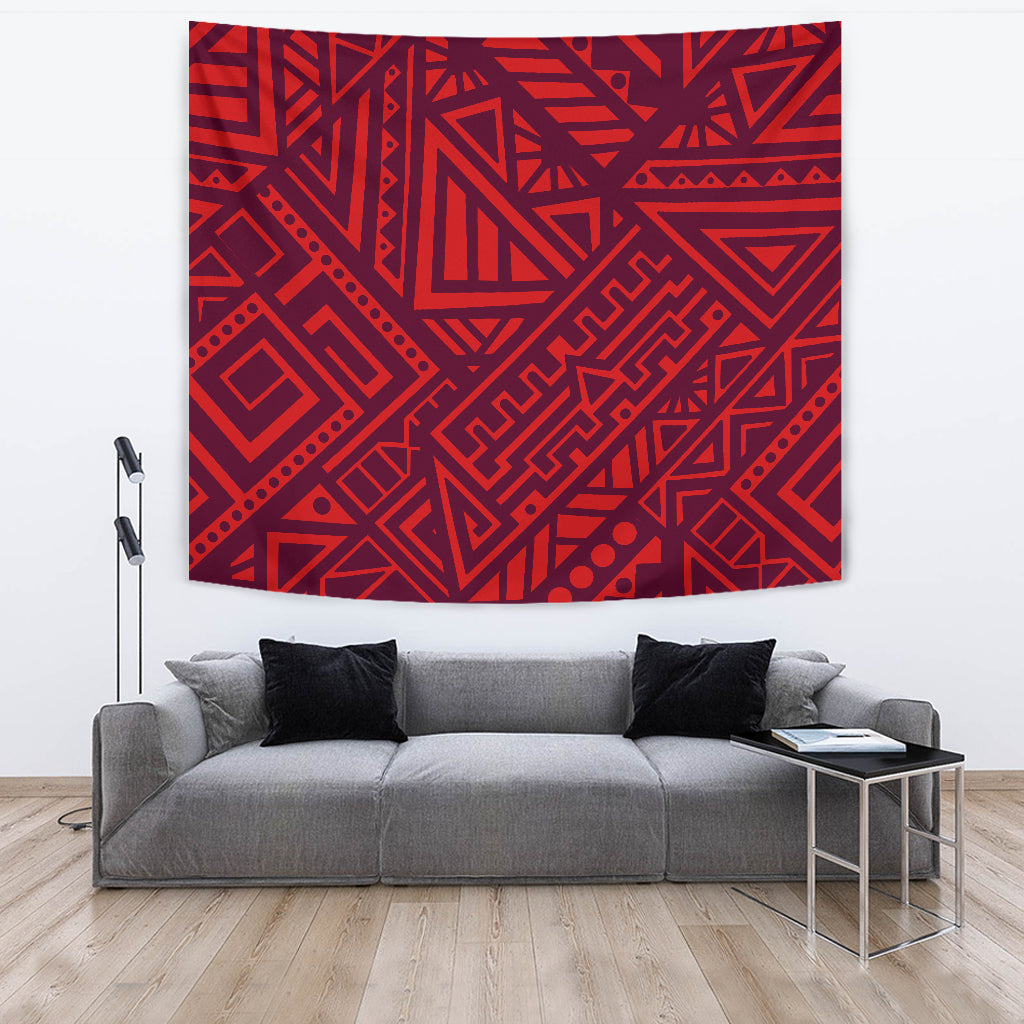 Red Tribal Polynesian Wall Tapestry