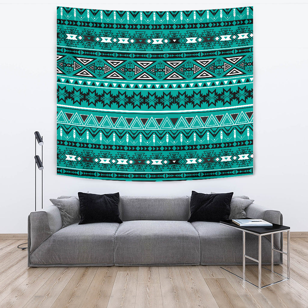 Teal Geen Boho Aztec Wall Tapestry