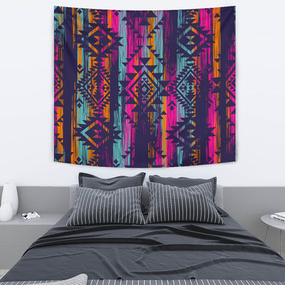 Colorful Boho Aztec Streaks Wall Tapestry