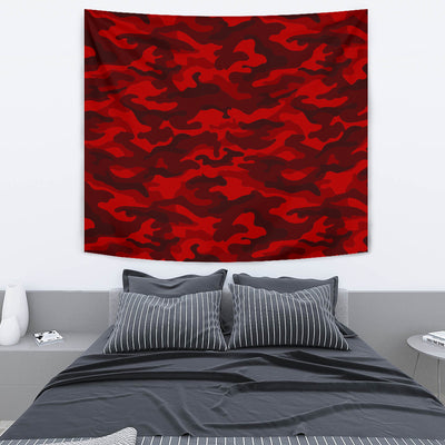 Red Camouflage Wall Tapestry