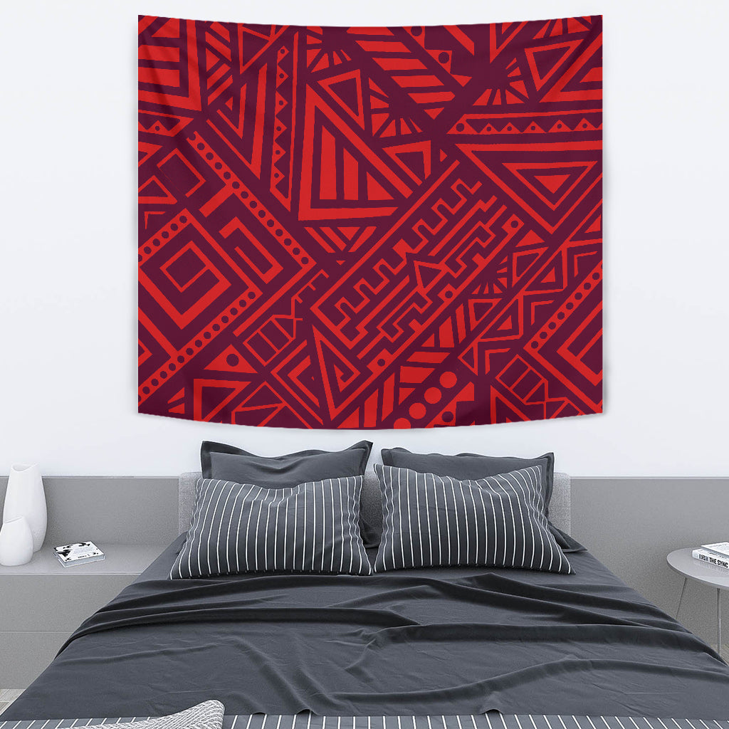 Red Tribal Polynesian Wall Tapestry