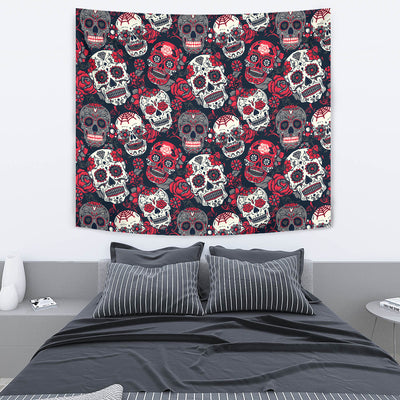 Sugar Skulls & Roses Wall Tapestry