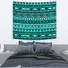 Teal Geen Boho Aztec Wall Tapestry
