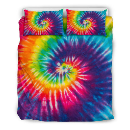 Colorful Tie Dye Print Spiral Bedding Set