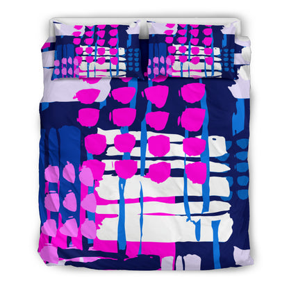 Pink & Purple Abstract Art Bedding Set