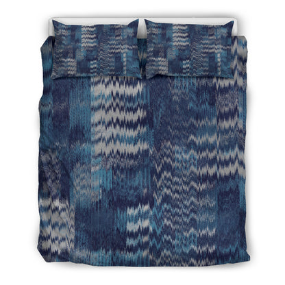 Blue Distorted Abstract Bedding Set