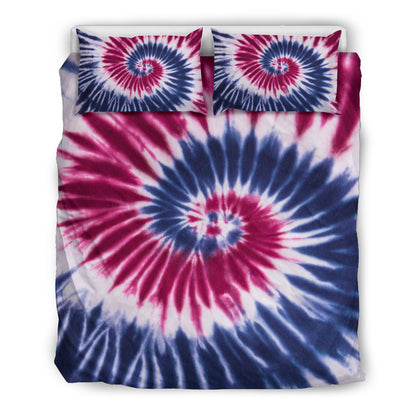 Red, White & Blue Tie Dye Print Bedding Set