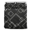 Dark Grey Abstract Squares Bedding Set