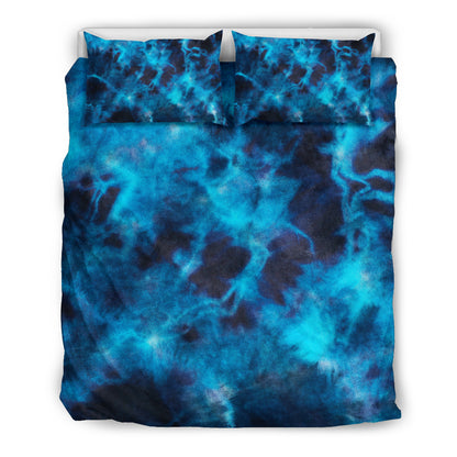 Blue Tie Dye Print Grunge Bedding Set