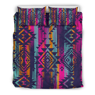 Colorful Boho Aztec Streaks Bedding Set