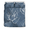 Grey Floral Outline Bedding Set