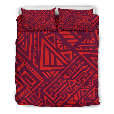 Red Tribal Polynesian Bedding Set