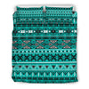 Light Green Teal Boho Aztec Bedding Set