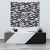 Grey Camouflage Wall Tapestry